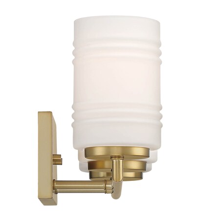 Designers Fountain Leavenworth 23.5in 3-Light Brushed Gold Modern Indoor Vanity Light with Etched Ribbed Glass Shades D257M-3B-BG